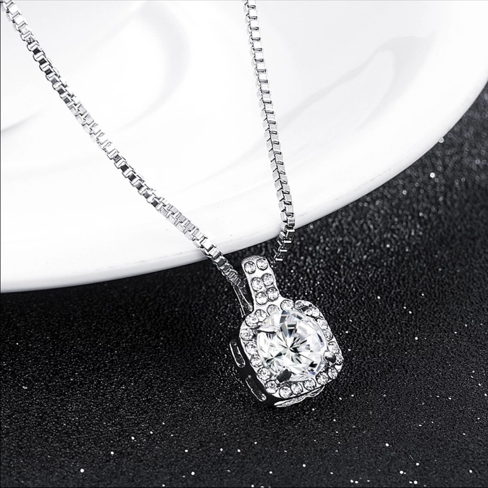 Square Rhinestone Crystal Zircon Pendant - Picture 5 of 8